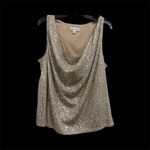 Ava & Viv Shimmering Gold Sequin Blouse